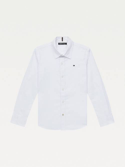 Dječake Tommy Hilfiger Stretch Cotton Poplin Košulje Bela | TH632SOC