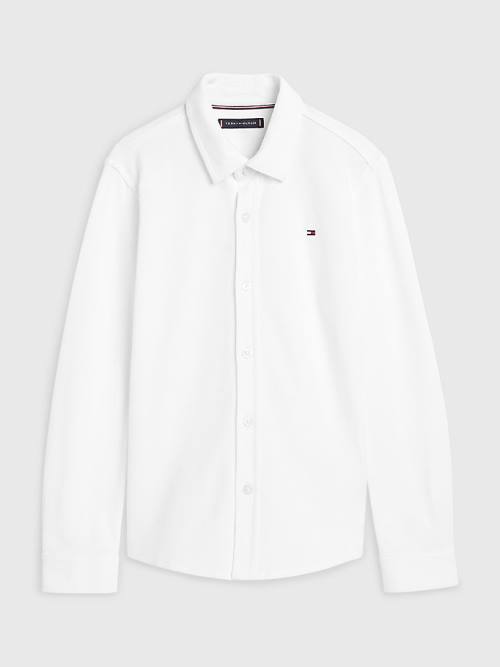 Dječake Tommy Hilfiger Stretch Organic Cotton Pique Košulje Bela | TH402PWX