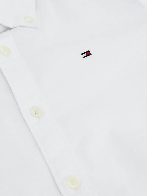 Dječake Tommy Hilfiger Stretch Oxford Cotton Košulje Bela | TH935UMQ