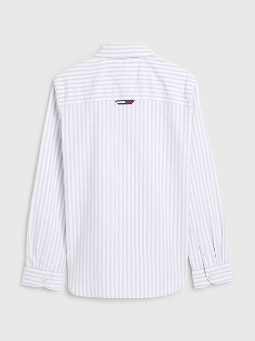 Dječake Tommy Hilfiger Stripe Oxford Košulje Bela | TH654KEJ