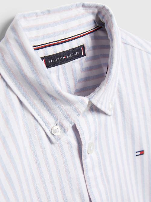 Dječake Tommy Hilfiger Stripe Oxford Košulje Bela | TH654KEJ