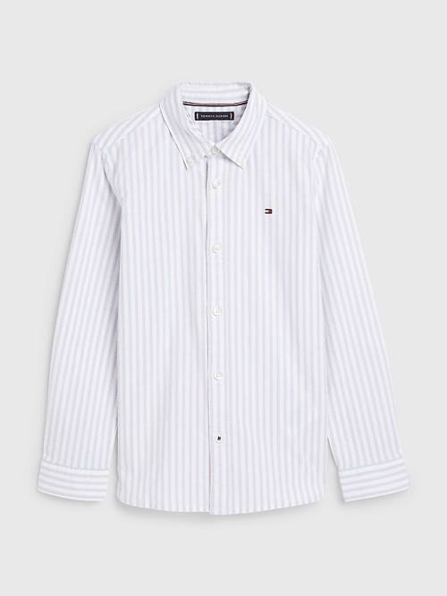 Dječake Tommy Hilfiger Stripe Oxford Košulje Bela | TH654KEJ