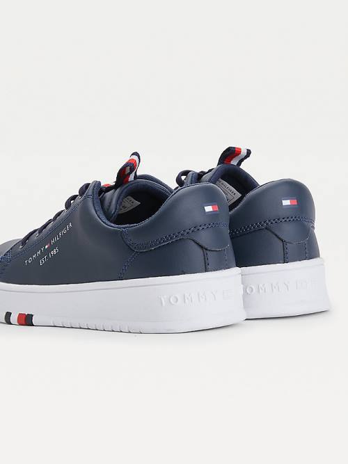 Dječake Tommy Hilfiger Stripe Webbing Low-Top Patike Plava | TH916STZ