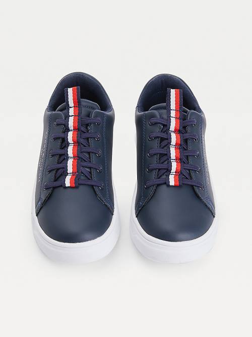 Dječake Tommy Hilfiger Stripe Webbing Low-Top Patike Plava | TH916STZ