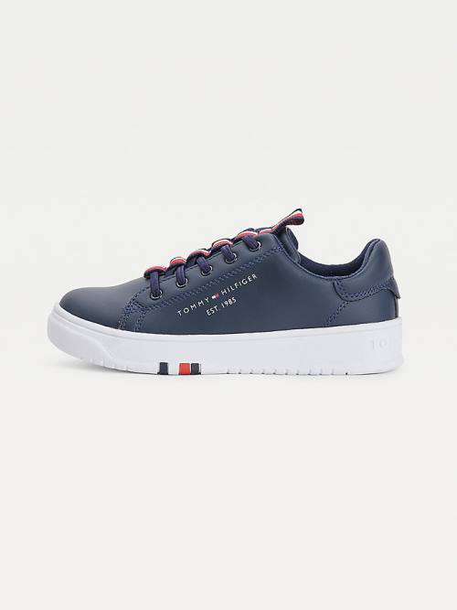 Dječake Tommy Hilfiger Stripe Webbing Low-Top Patike Plava | TH916STZ