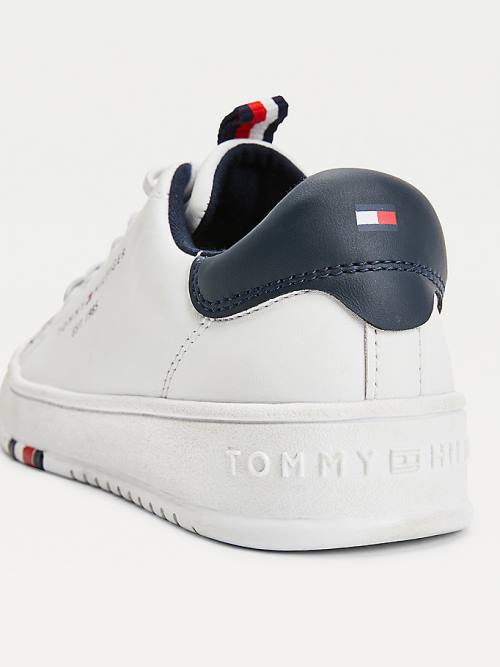 Dječake Tommy Hilfiger Stripe Webbing Low-Top Patike Bela | TH975WSK