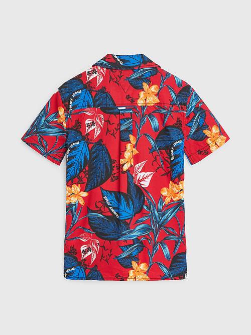 Dječake Tommy Hilfiger Tropical Print Short Sleeve Košulje Crveni | TH147OFJ