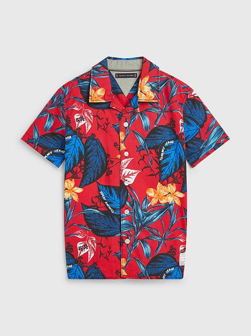 Dječake Tommy Hilfiger Tropical Print Short Sleeve Košulje Crveni | TH147OFJ