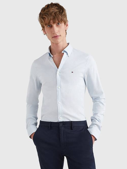 Muške Tommy Hilfiger 1985 Essential Polygiene Slim Fit Košulje Plava | TH093LMV