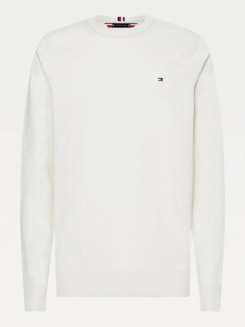 Muške Tommy Hilfiger 1985 Essential TH Flex Sweatshirt Džemper Bež | TH042UMO