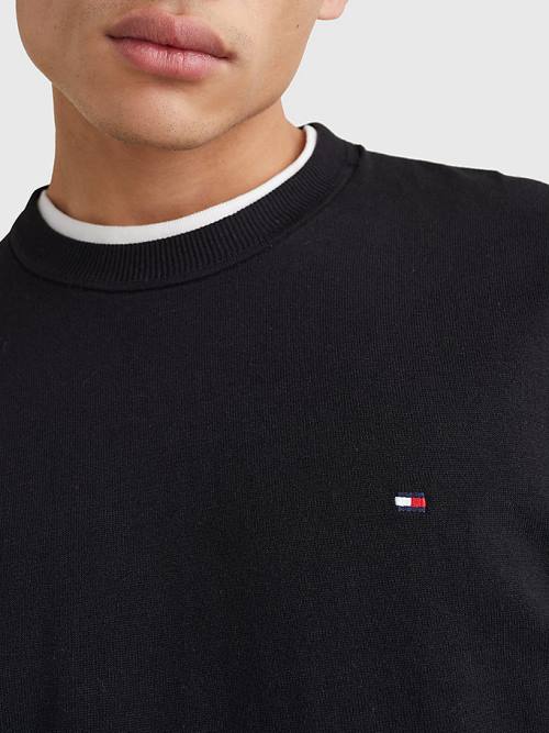 Muške Tommy Hilfiger 1985 Essential TH Flex Sweatshirt Džemper Crna | TH230ORD