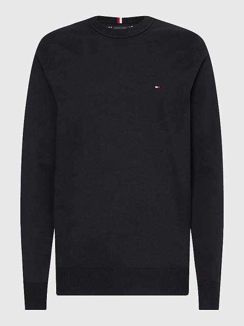 Muške Tommy Hilfiger 1985 Essential TH Flex Sweatshirt Džemper Crna | TH230ORD