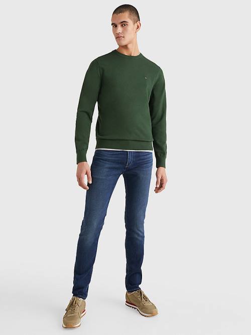 Muške Tommy Hilfiger 1985 Essential TH Flex Sweatshirt Džemper Zeleno | TH452EUX