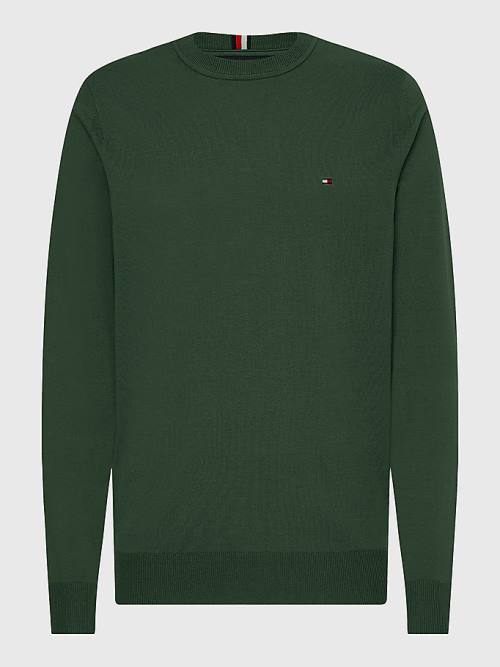 Muške Tommy Hilfiger 1985 Essential TH Flex Sweatshirt Džemper Zeleno | TH452EUX