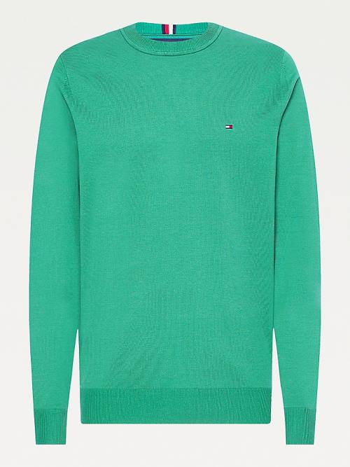 Muške Tommy Hilfiger 1985 Essential TH Flex Sweatshirt Džemper Zeleno | TH961RMC