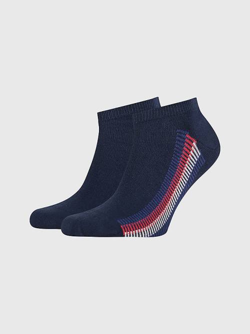 Muške Tommy Hilfiger 2-Pack Ribbon Stripe Trainer Čarape Plava | TH527YIX