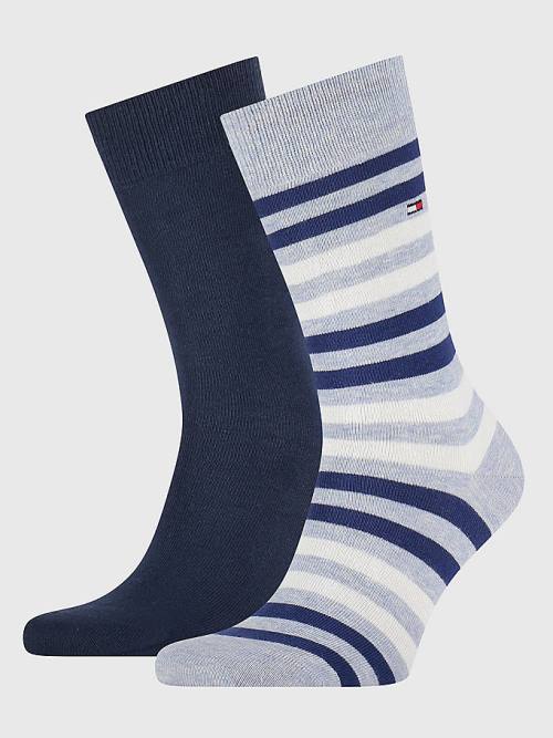 Muške Tommy Hilfiger 2-Pack Stripe Čarape Plava | TH326ARS