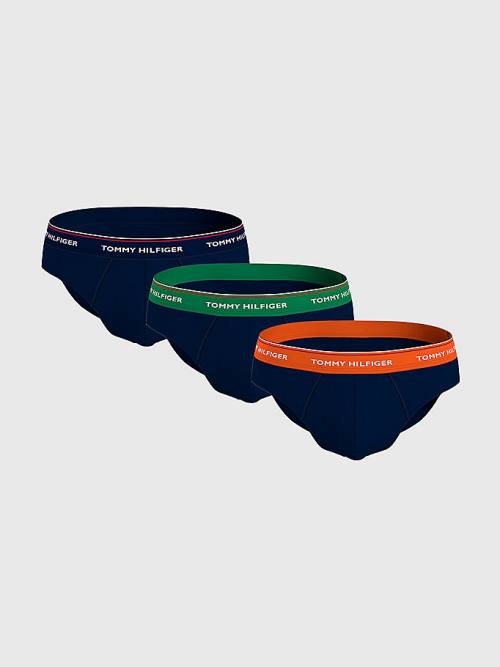 Muške Tommy Hilfiger 3-Pack Premium Essential Logo Waistband Briefs Donji veš Braon | TH892CUB