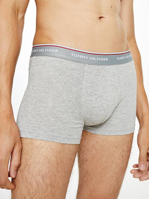 Muške Tommy Hilfiger 3-Pack Premium Logo Waistband Trunks Donji veš Siva | TH216AGF