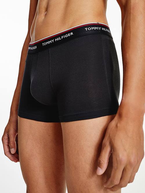 Muške Tommy Hilfiger 3-Pack Premium Logo Waistband Trunks Donji veš Crna | TH302NPU