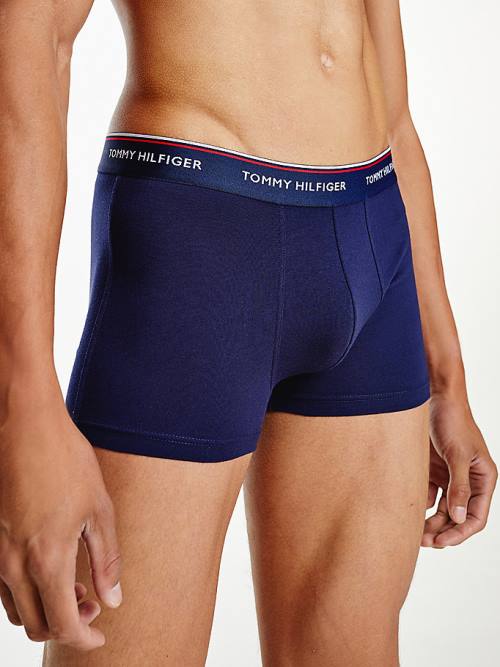 Muške Tommy Hilfiger 3-Pack Premium Logo Waistband Trunks Donji veš Plava | TH521YQM