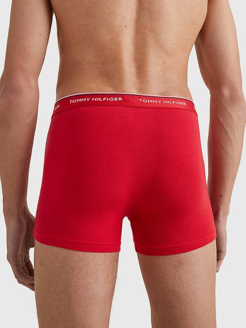 Muške Tommy Hilfiger 3-Pack Premium Logo Waistband Trunks Donji veš Plava | TH706MHT