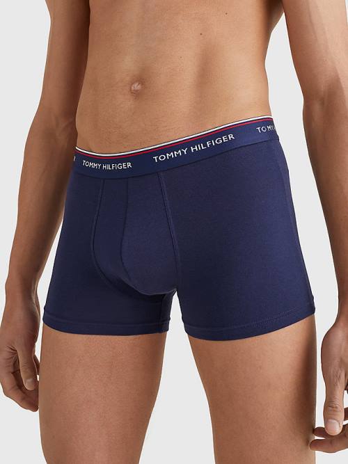 Muške Tommy Hilfiger 3-Pack Premium Logo Waistband Trunks Donji veš Plava | TH706MHT