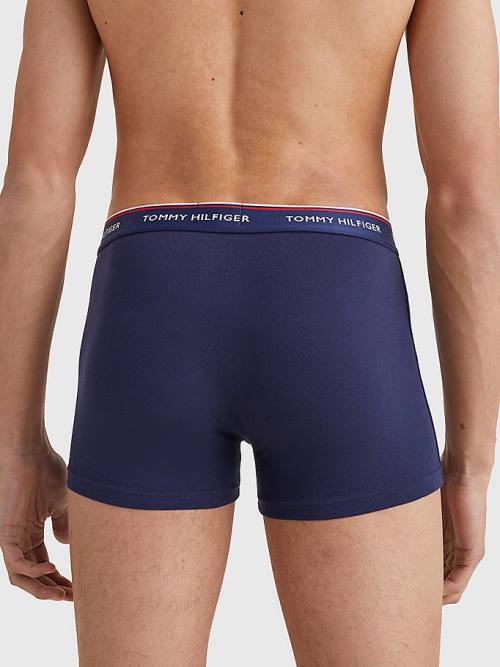 Muške Tommy Hilfiger 3-Pack Premium Logo Waistband Trunks Donji veš Plava | TH824FCA