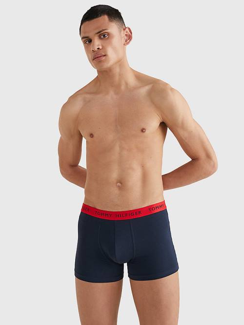 Muške Tommy Hilfiger 3-Pack Repeat Logo Trunks Donji veš Crna | TH098GZQ