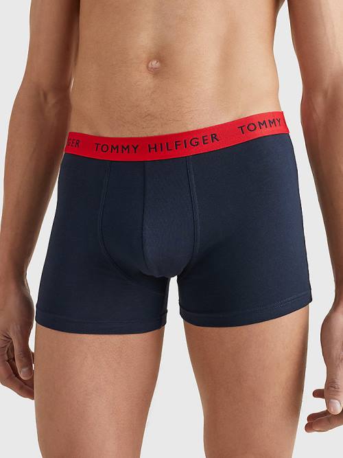 Muške Tommy Hilfiger 3-Pack Repeat Logo Trunks Donji veš Crna | TH098GZQ