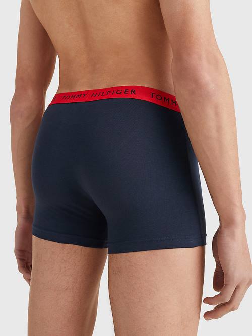 Muške Tommy Hilfiger 3-Pack Repeat Logo Trunks Donji veš Crna | TH098GZQ