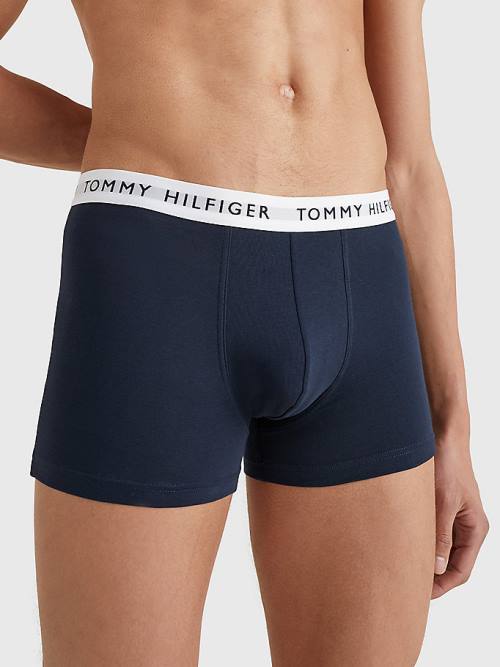 Muške Tommy Hilfiger 3-Pack Repeat Logo Trunks Donji veš Crna | TH098GZQ