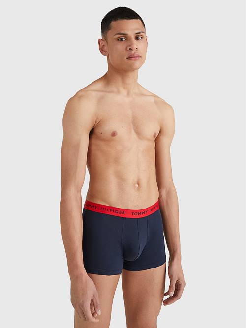 Muške Tommy Hilfiger 3-Pack Repeat Logo Trunks Donji veš Crna | TH843TWA