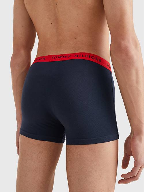 Muške Tommy Hilfiger 3-Pack Repeat Logo Trunks Donji veš Crna | TH843TWA