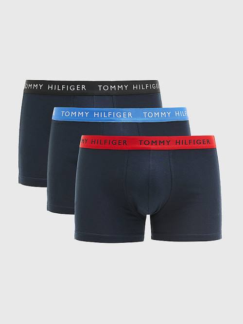 Muške Tommy Hilfiger 3-Pack Repeat Logo Trunks Donji veš Crna | TH843TWA