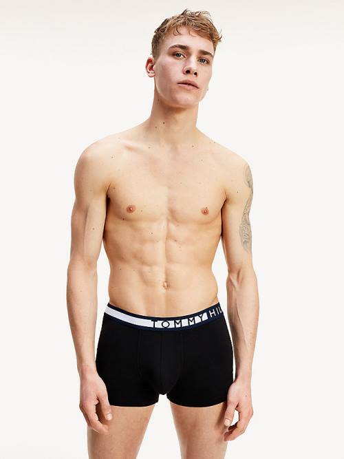 Muške Tommy Hilfiger 3-Pack Statement Waistband Trunks Donji veš Crna | TH249URG