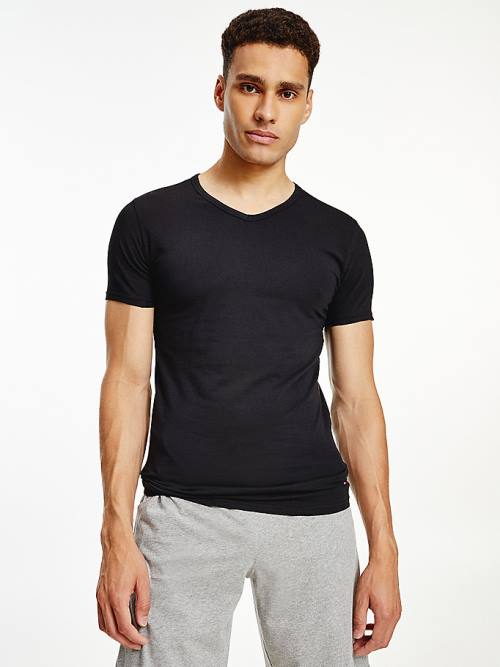 Muške Tommy Hilfiger 3 Pack V-Neck Cotton Pidžama Crna | TH261FIT