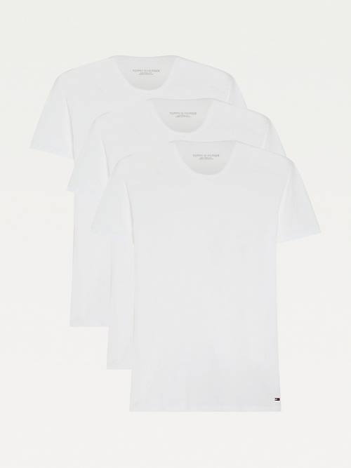 Muške Tommy Hilfiger 3 Pack V-Neck Cotton Pidžama Bela | TH829FMU