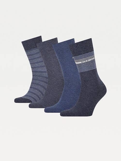 Muške Tommy Hilfiger 4-Pack Gift Box Stripe Čarape Plava | TH125KLI