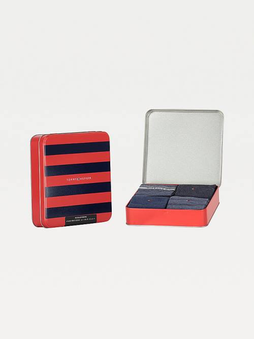 Muške Tommy Hilfiger 4-Pack Gift Box Stripe Čarape Plava | TH125KLI