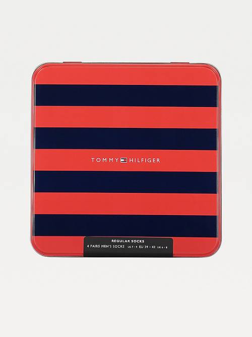 Muške Tommy Hilfiger 4-Pack Gift Box Stripe Čarape Plava | TH125KLI