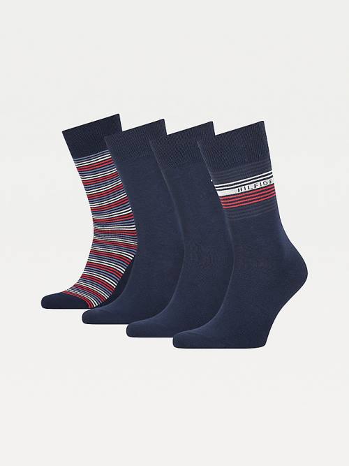 Muške Tommy Hilfiger 4-Pack Gift Box Stripe Čarape Plava | TH402TOI