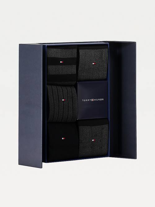 Muške Tommy Hilfiger 5-Pack Gift Box Bird Eye Čarape Crna | TH490ZBN