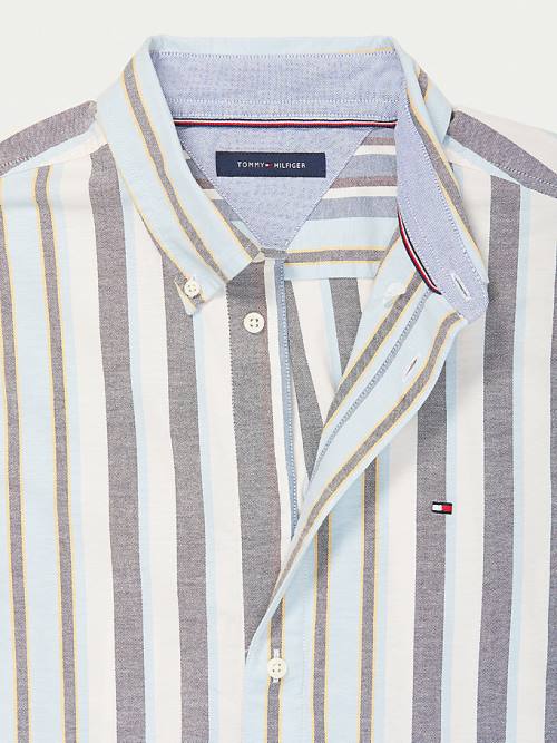 Muške Tommy Hilfiger Adaptive Custom Fit Stripe Košulje Plava | TH814OIM