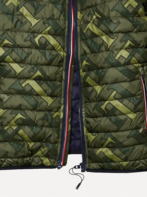 Muške Tommy Hilfiger Adaptive Monogram Puffer Jakna Zeleno | TH947RCT