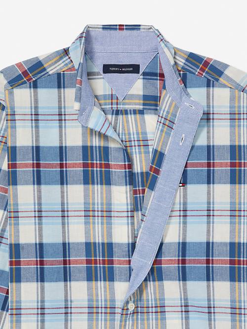 Muške Tommy Hilfiger Adaptive Plaid Check Regular Fit Košulje Plava | TH716CJL