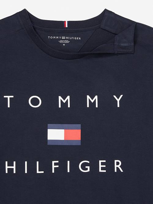 Muške Tommy Hilfiger Adaptive Pure Cotton Logo Majice Plava | TH906VAI