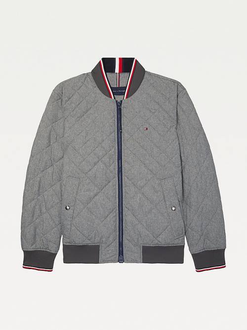 Muške Tommy Hilfiger Adaptive Quilted Bomber Jakna Siva | TH814JAW