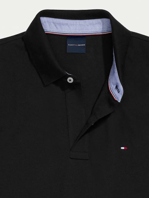 Muške Tommy Hilfiger Adaptive Regular Fit Ivy Polo Majice Crna | TH218PAT