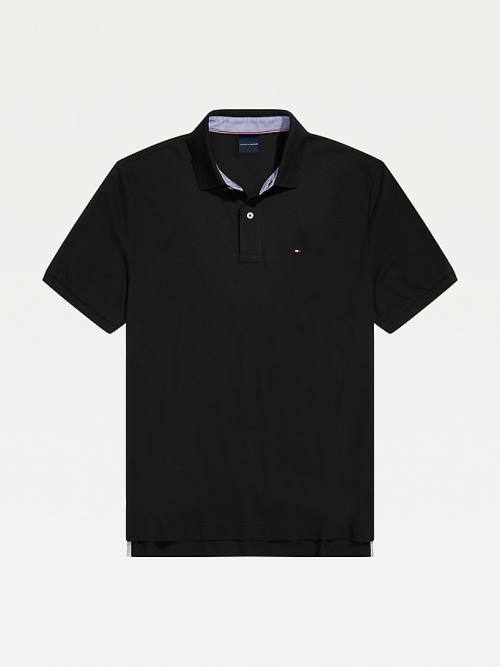 Muške Tommy Hilfiger Adaptive Regular Fit Ivy Polo Majice Crna | TH218PAT